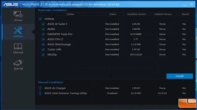 asus motherboard utilities list review