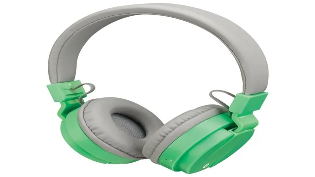 green and black bluetooth headphones