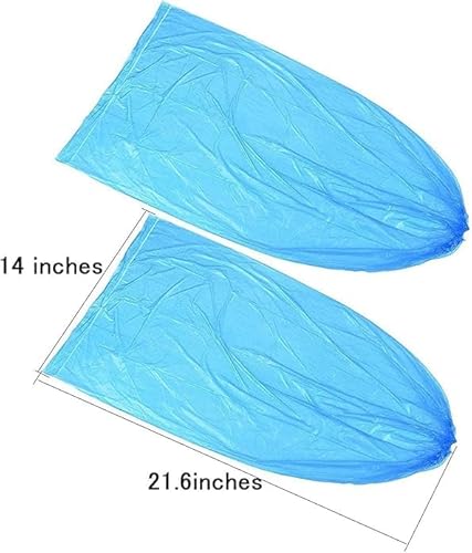 IwIeIaIrI Disposable Shoe Covers 60 Pack (30 Pairs) Blue Rain Shoes and Boots Cover Plastic Long Shoe Cover Clear Waterproof Anti-Slip Overshoe for Women Men Water Boots Cover Rainy Day Use Cover