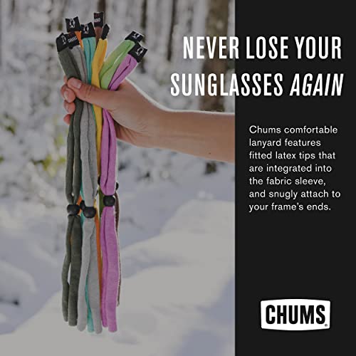 Chums Original Cotton Retainer - Unisex Eyewear Keeper for Sunglasses & Glasses - Adjustable Fit, Washable & Made in USA (Standard-End, Red/Gray),One Size