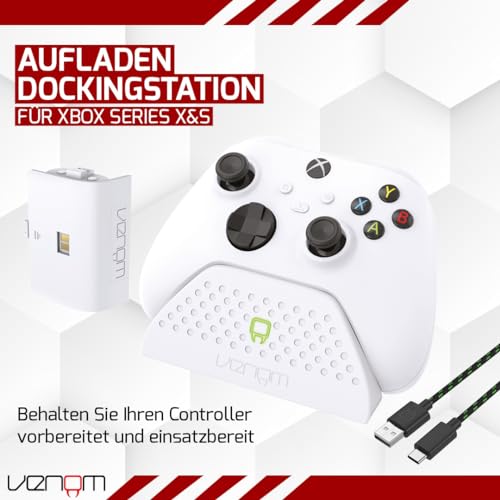 Venom Charging Dock with Rechargeable Battery Pack - White (Xbox Series X & S/Xbox One)