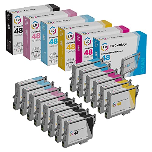 LD Products Remanufactured Ink Cartridge Replacements for Epson 48 (4 Black