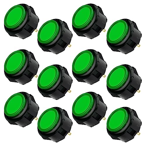 Qanba Gravity KS Mechanical Shafts Silent Pushbutton 24mm Snap-in (Boxed (Clear Green Black E09(12 pcs)