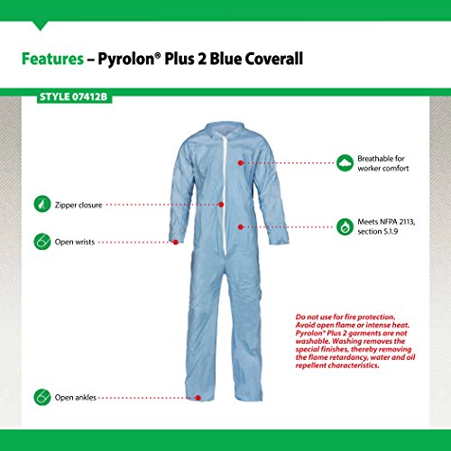 Lakeland Pyrolon Plus 2 Flame-Resistant Coverall, Disposable, Open Cuff