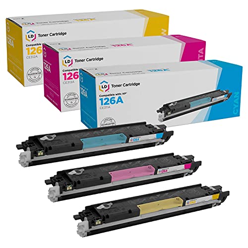 LD Remanufactured Toner Cartridge Replacement for HP 126A (Cyan, Magenta, Yellow
