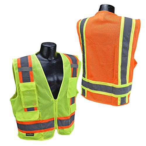 Radians SV6 Two Tone Class 2 Surveyor Polyester All Mesh Vests with Contrasting Trim, Green