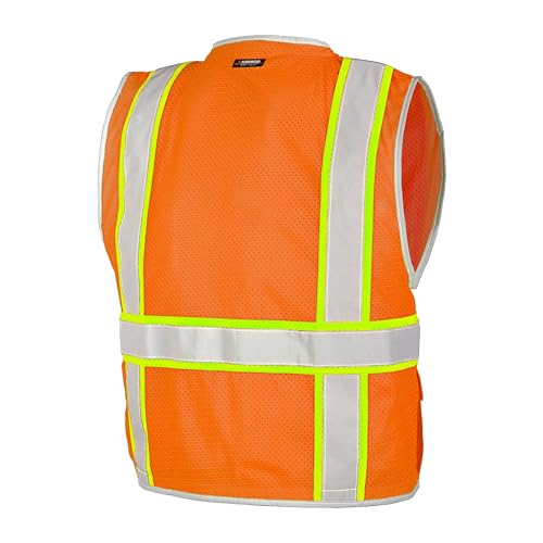 Kishigo Premium Brilliant Series Heavy Duty Unisex Reflective Safety Vest 1511, ANSI Type R / Class 2 Compliant