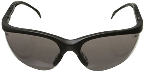 Crews Glasses 135-KD112 Klondike Safety Glass with Black Frame, Gray Lens
