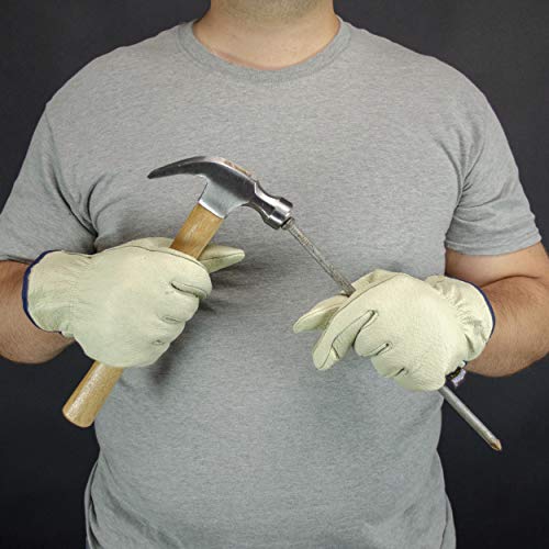 West Chester 994KP Pigskin Leather with Positherm Lining Gloves [Pack of 12] X-Large, Shirred Elastic Wrists, Keystone Thumb, Gunn Cut