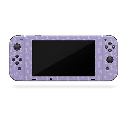 Tacky Design Cute Dog Skin Compatible with Nintendo Switch Skin Wrap Cover, Purple Skin for Nintendo Switch Stickers, Premium Vinyl 3M Full Wrap Decal, Compatible with Joy-Con, Console, Dock
