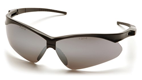 Pyramex PMXTREME Eyewear Black Frame Silver Mirror Lens With Black Lanyard