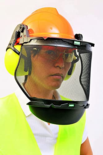 MSA 10118694 V-Gard Forestry Accessory Kit, Includes: Hi-viz Orange Cap, Fas-Trac III Ratchet Suspension, Frame W/Debris Control, Mesh Visor, Retractable Chin Protector, High Cap Mounted Earmuffs