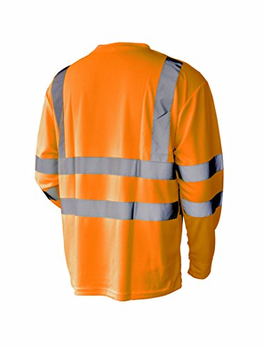L&M Hi Vis T Shirt ANSI Class 3 Reflective Safety Lime Orange Short Long Sleeve HIGH Visibility (3XL, Orange_L)