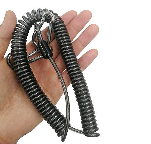 118inch Stainless Steel Inside Fishing Tool Coiled Lanyard Tether Protecting Rope for Deep Sea Fishing Rod/Reel Protecting (1)