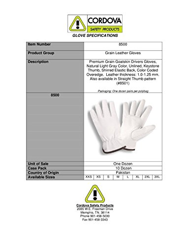 Cordova 8500 Premium Grain Goatskin Drivers Gloves, Keystone Thumb