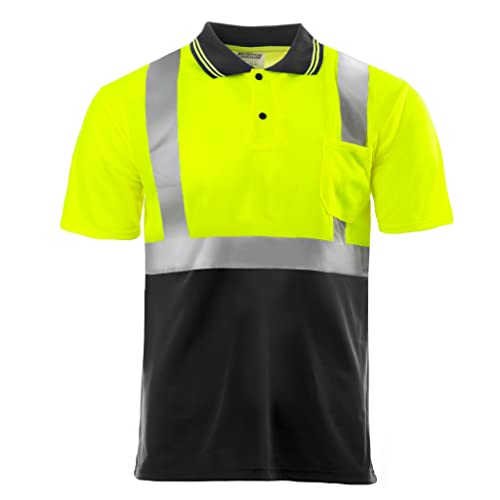 JORESTECH Safety Polo Shirt with Birdseye Polyester Stain-Concealing Design and Sewn-On Chest Pocket