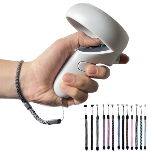 Improved Replacement Reflective Wrist Straps for Oculus Quest 2 Gen Controller, Sturdy Comfy Adjustable Hand Strap for Oculus, Easy Attach White Resin Stopper for Oculus Controllers