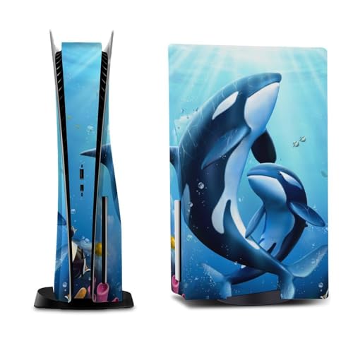 AoHanan Adorable Killer Whales 5 Skin Controller Accessories Cover Skins Anime Vinyl Cover Sticker Full Set for 5 Disc Edition
