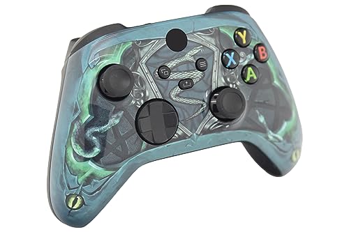 Hand Airbrushed Fade Custom Controller Compatible with Xbox Series X/S & Xbox One (Series X/S Green Snake)