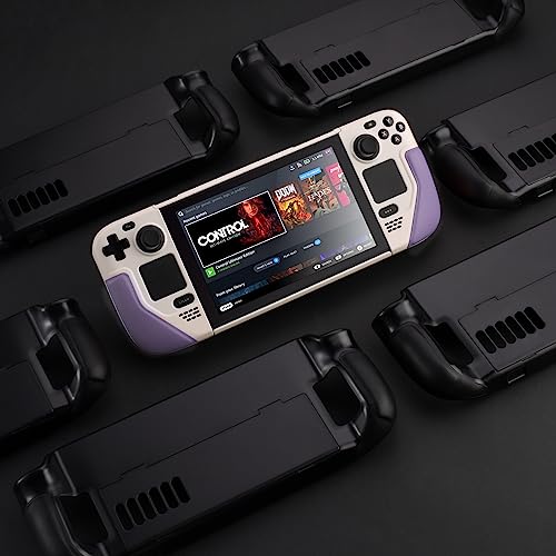UYIYE Kickstand Case for Steam Deck - Protective and Reliable Accessory with Stand Function Beige/Purple