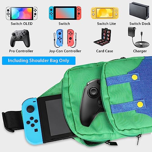 Vadaxx Cute Travel Bag for Nintendo Switch/2/Lite/OLED, Small Sling Portable Waterproof Backpack Carrying Crossbody Shoulder Chest Gaming Bag Case for NS SD Console Dock Joy-Cons Accessories Storage