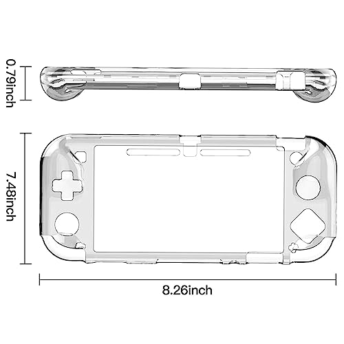 Clear Protective Case Compatible for Nintendo Switch Lite, Hard Shell Cover for Protect from Everyday Bumps, Drops, Shocks, Scratches and Fingerprints