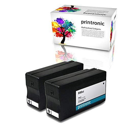 Printronic Remanufactured Ink Cartridge Replacement for HP 950xl CN045AN for OfficeJet Pro 251dw 276dw 8100 8600 8600 (2 Pack)
