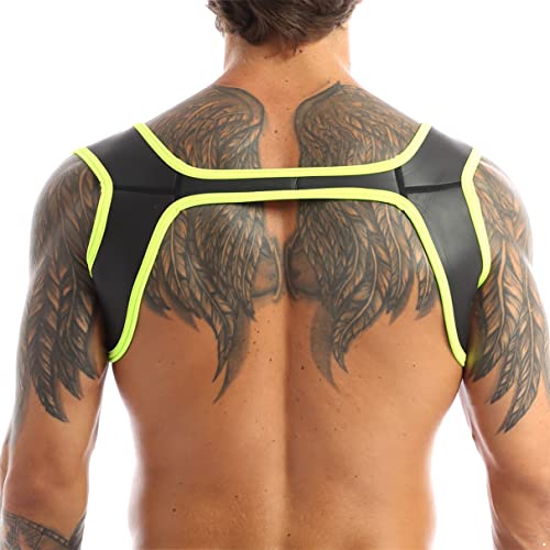 TiaoBug Men's Neoprene Harness Fitness Sports Shoulder Strap Muscles Protector Black Medium