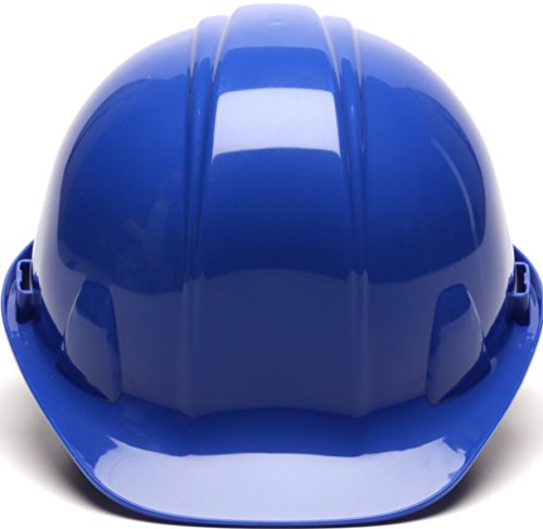 Pyramex Safety Cap Style 4 Point Ratchet Suspension Hard Hat with Rain Trough - Comfortable Low Profile Design, Blue