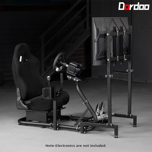 Dardoo Racing Simulator Cockpit with Seat Adjustable Frame and Seat