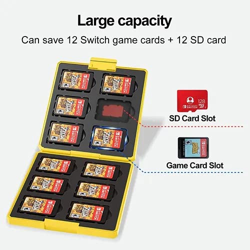 Nintendo Switch Case, Portable and Slim Hard Shell Case, Shockproof Protective Case, Storage Case with 12 Cartridge Slots for Switch NS NX (Z Black)