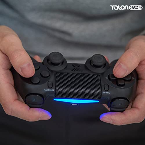 TALONGAMES Touchpad Skin Compatible with PS4 DualShock 4 Controller, Enhanced Texture for PlayStation,Pre-Cut,Easy to Apply,Easily Add Protection (3D Carbon Black)