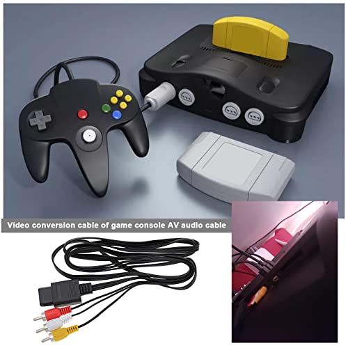 The Lord of the Tools 2Pcs AV Composite Video Cable Cord Replacement Compatible with Nintendo 64 N64/ Gamecube/SNES AV Cable Replacement Wire Cords