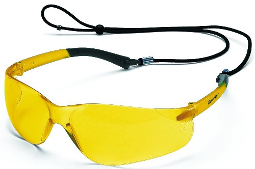 MCR Safety BK114 Amber Polycarbonate Lens with UV Protection and Scratch Resistant Coating, Non-Slip Temple and Soft Nose Piece